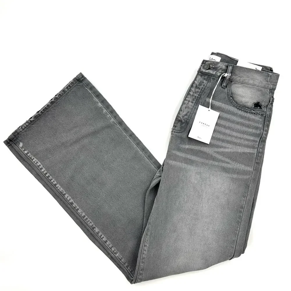 KanCan Alessia Ultra High Rise 90's Flare Light Gray Denim Jeans Size 9 - Picture 3 of 9